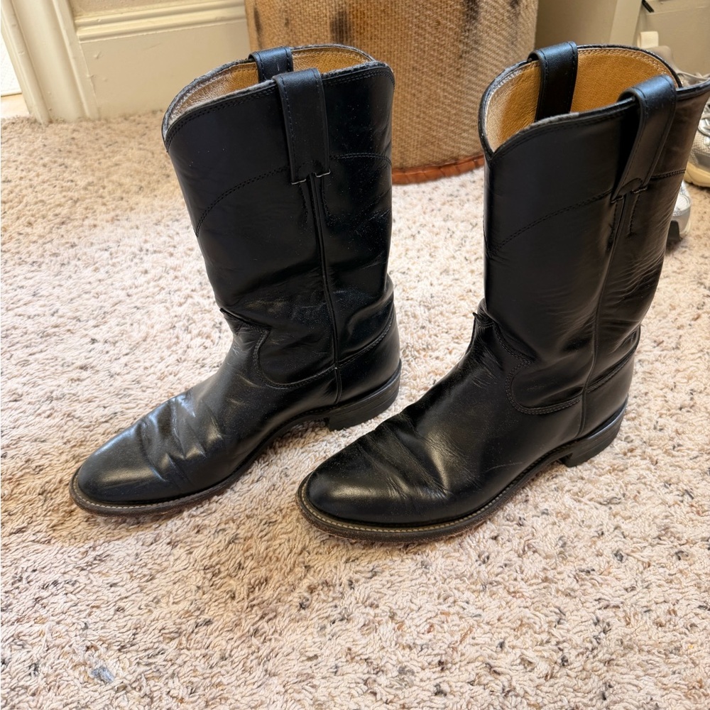 Women’s Justin Cora Black Leather Western Boots
